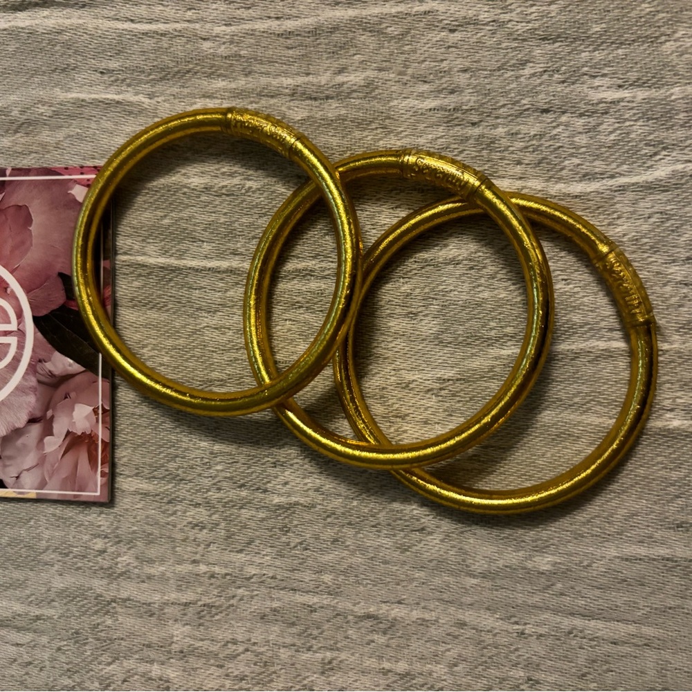 Budhagirl gold bangles set of 3 new size small